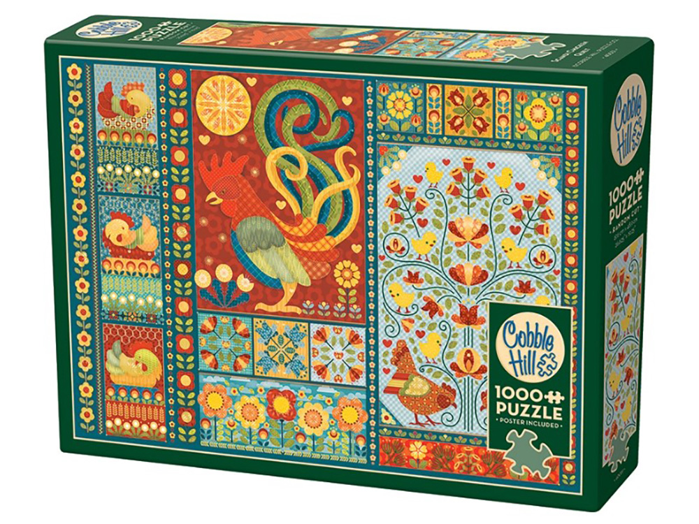 Cobble Hill - Puzzle da 1000 pezzi, motivo: citazioni di pollo, poster incluso