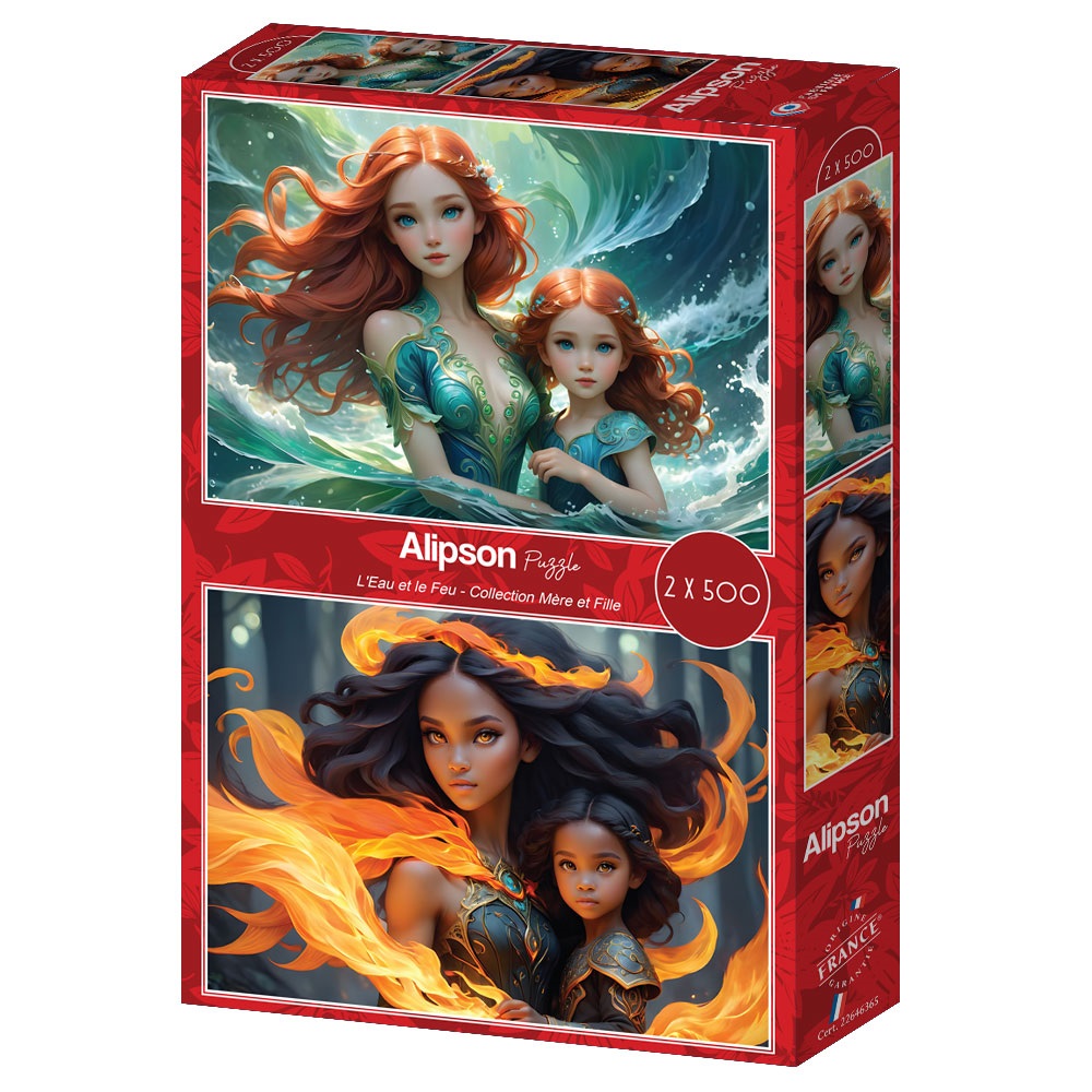 2 x 500 Piece Puzzles - Feu & Fille  
