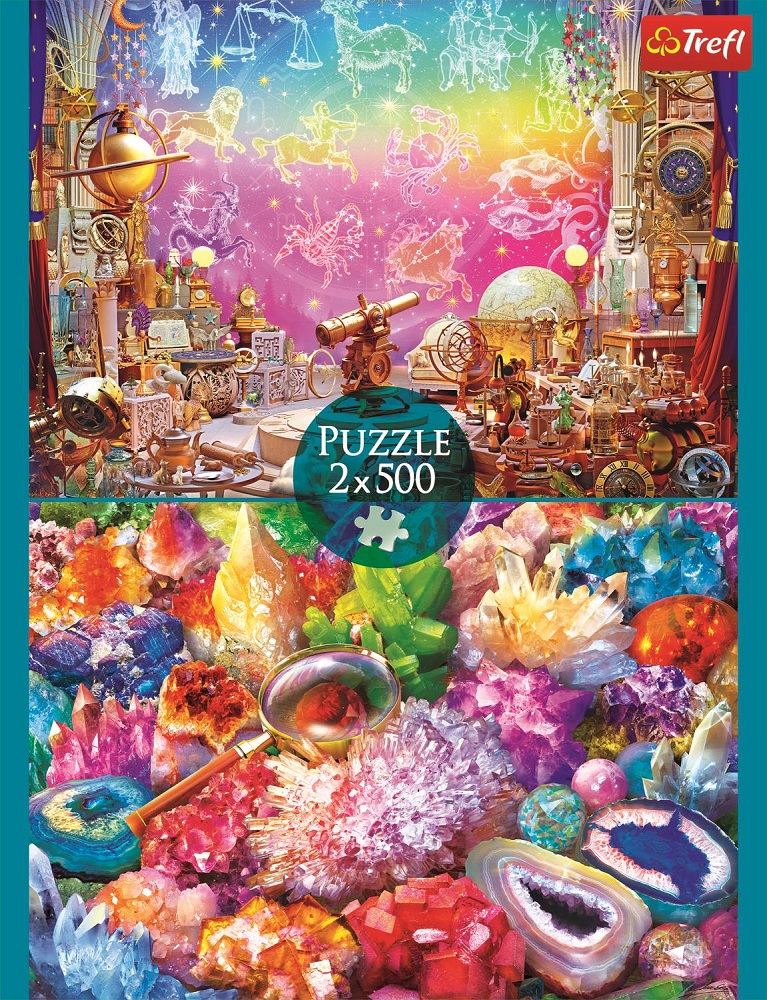 2 x 500 Piece Puzzles - Cosmos & Crystals 