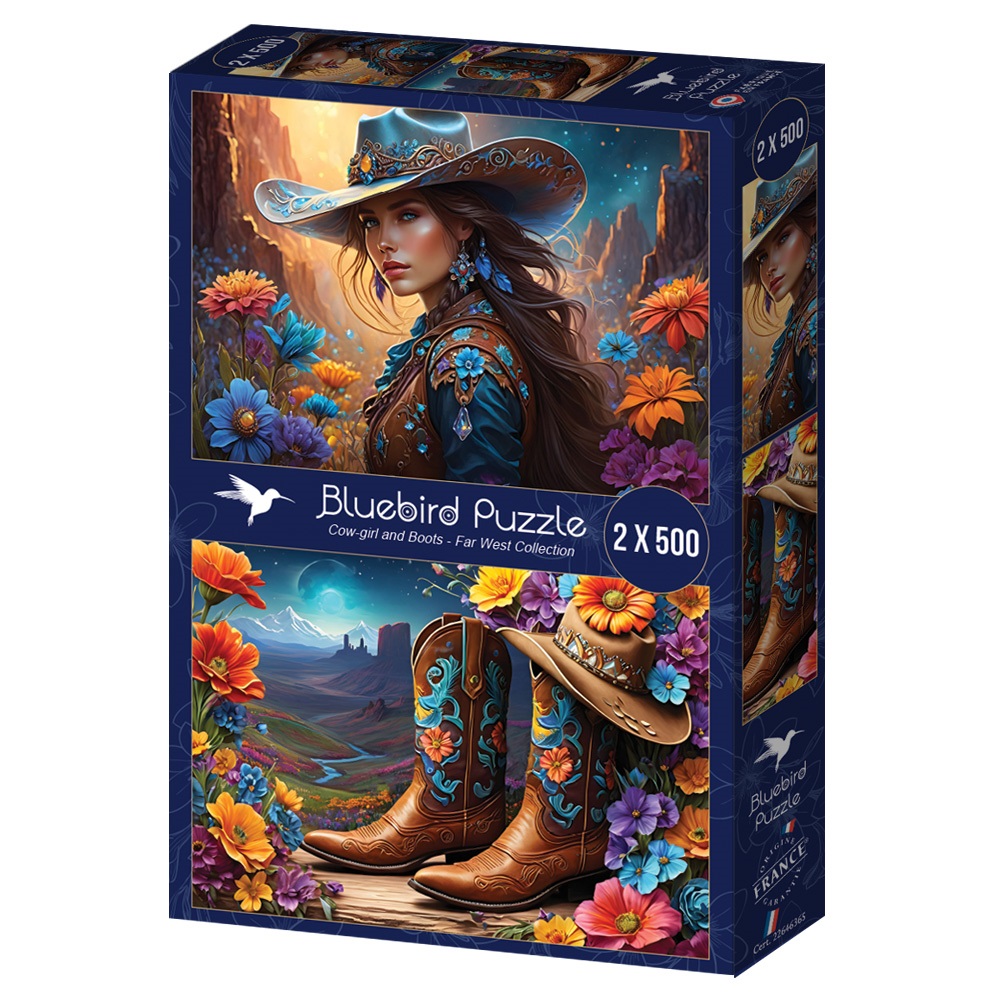 Far West Collection Cowgirl & Boots 2 x 500 Pieces
