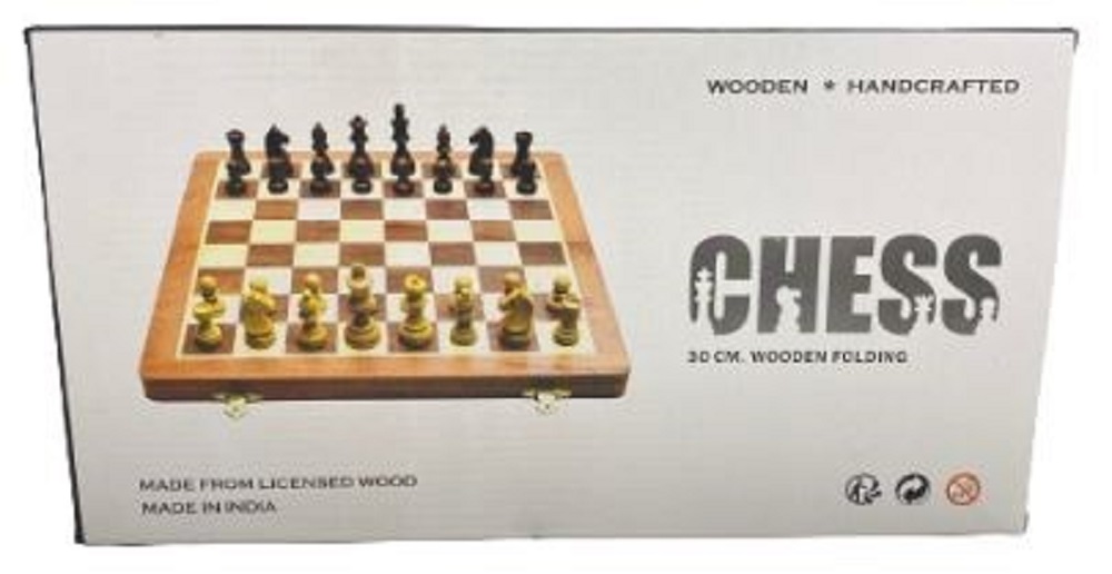 30cm Wood Chess Set Marquetry