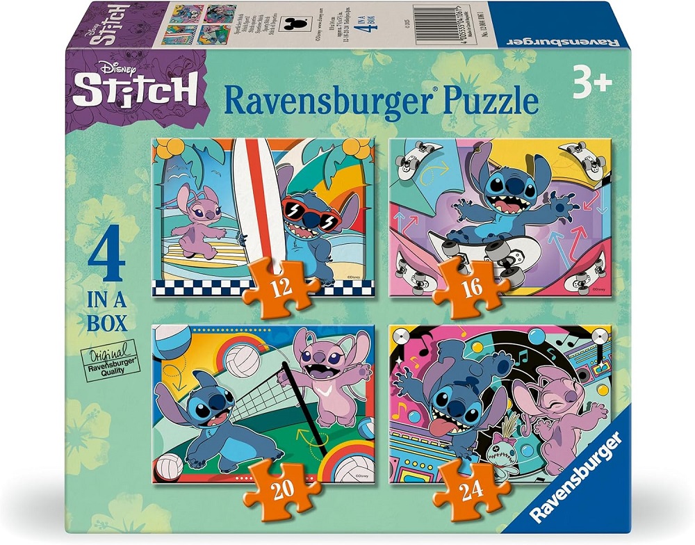 4 Puzzles In A Box - Disney Sporty Stitch