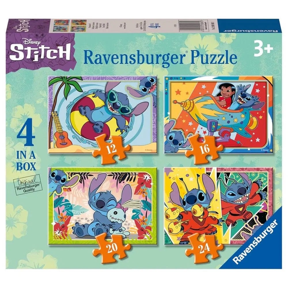 4 Puzzles In A Box - Disney Stitch Vacay Mode