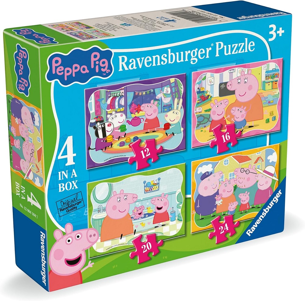 4 Puzzles In A Box - Peppa Pig Family Time