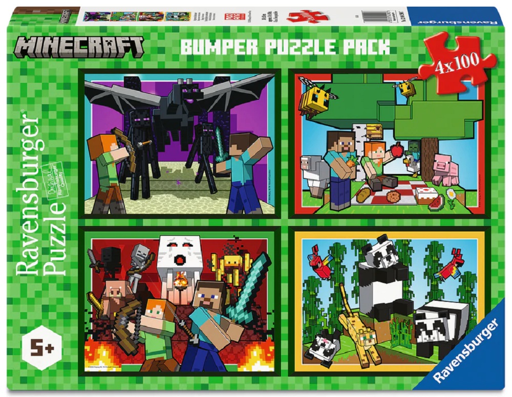 4 x 100 Pieces Minecraft Realms & Adventures