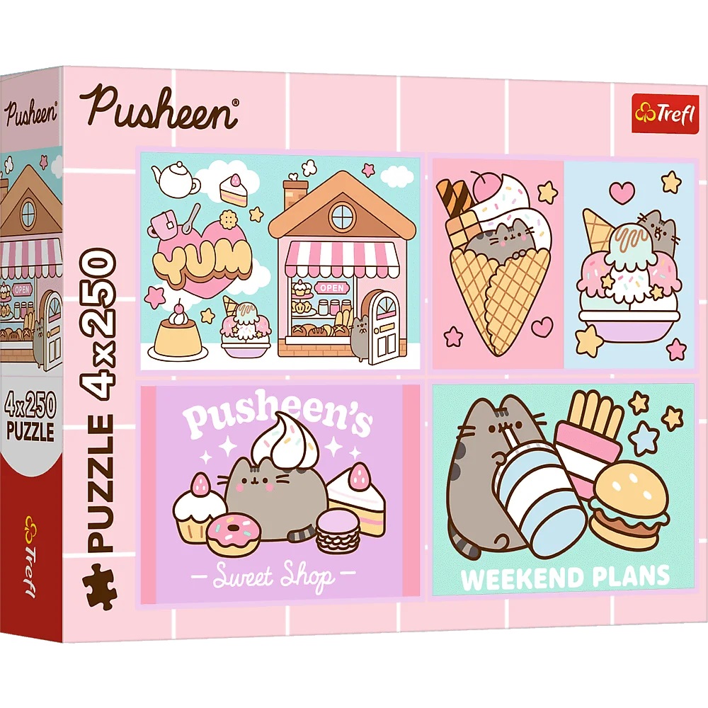 4 x 250 Piece Puzzles - Pusheen (1)