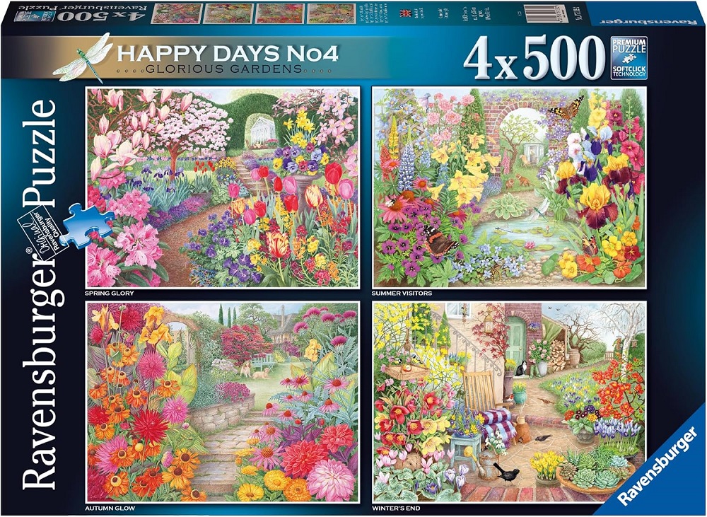 4 x 500 Pieces - Happy Days No.4 Glorious Gardens