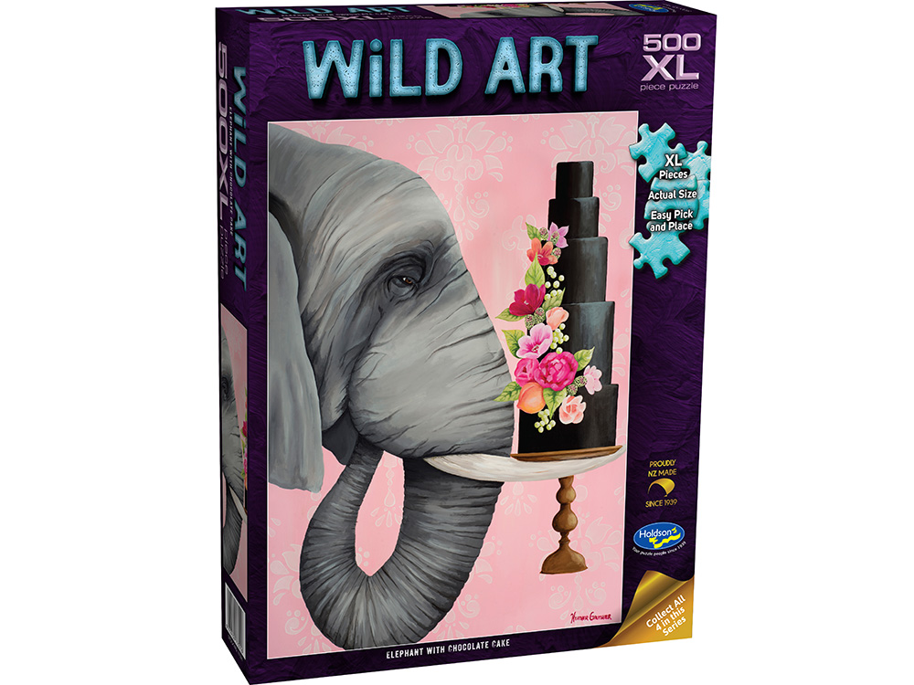 500XL Wild Art - Elephant With Chocolate Cake