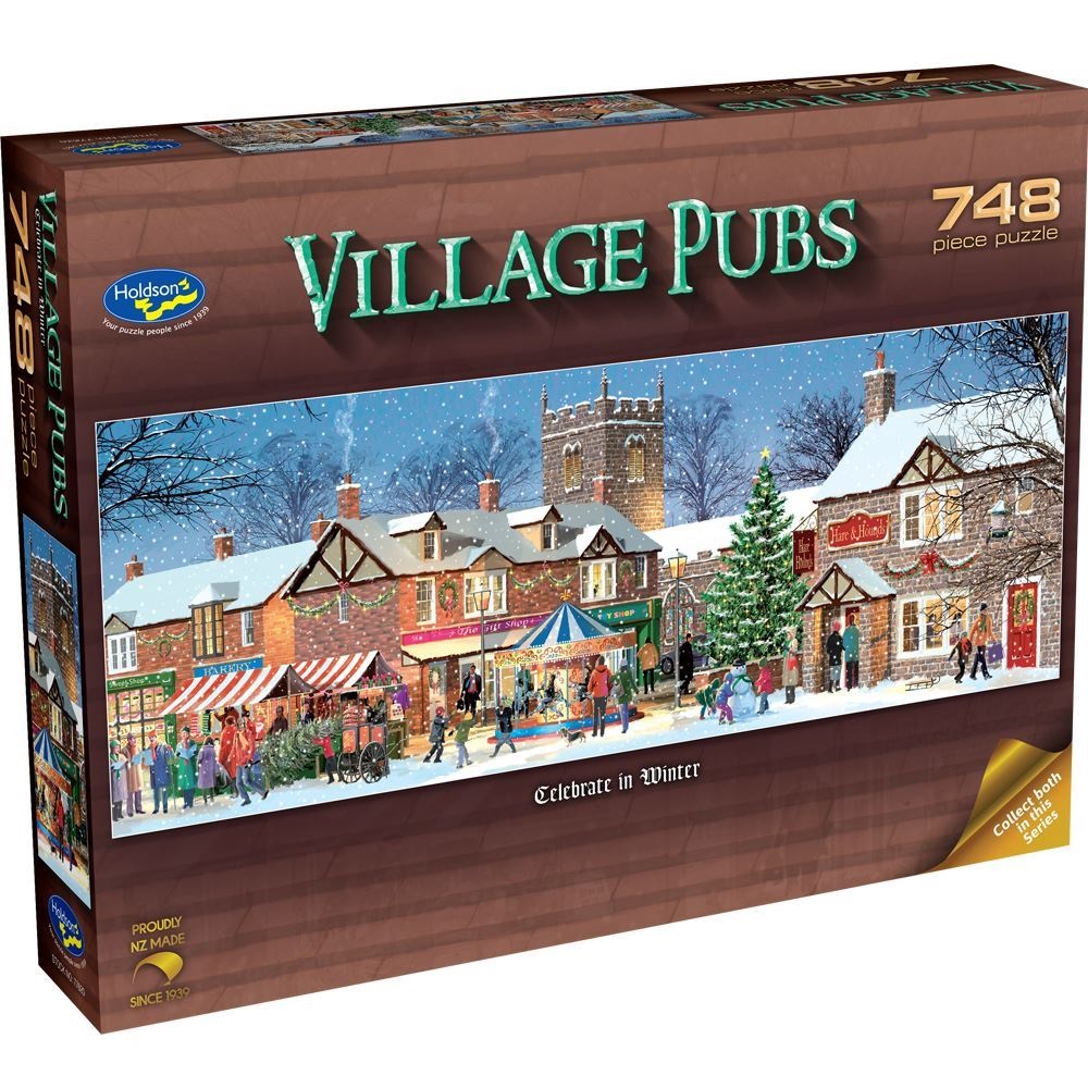Village Pubs - Celebrate In Winter 748P Panorama