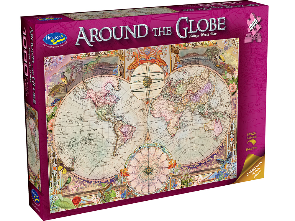 Around The Globe Antique World Map