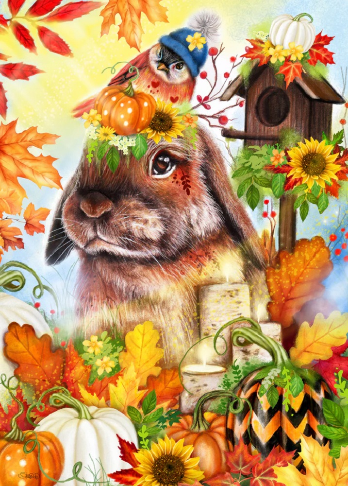 Autumn Greetings Bunny