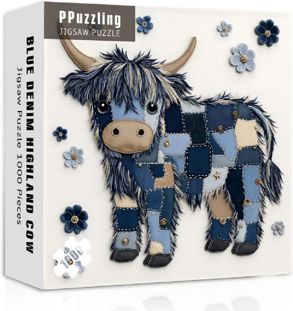 Blue Denim Highland Cow