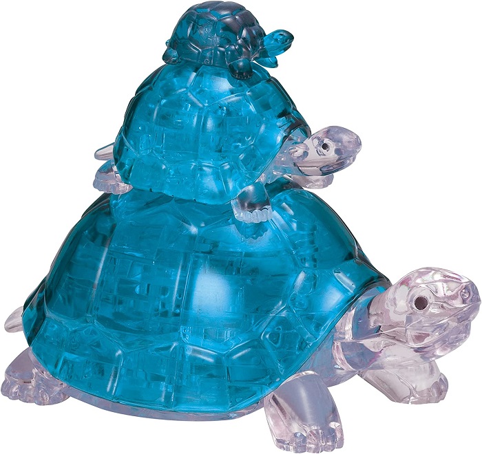 3D Crystal Puzzle - Turtles Blue