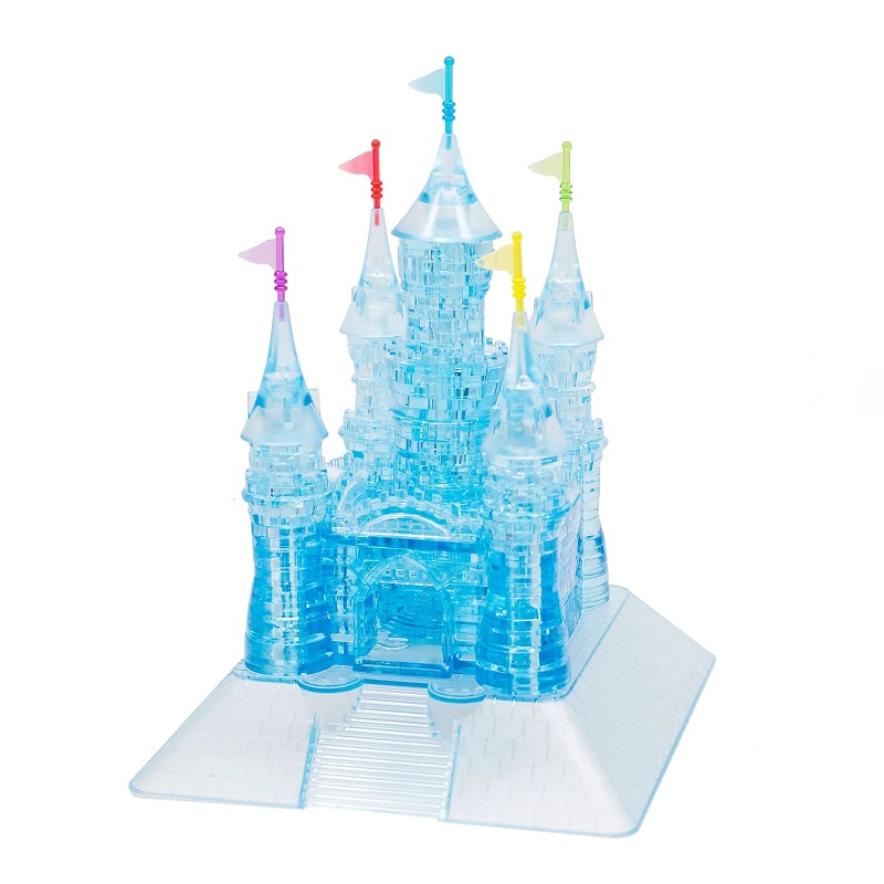 3D Crystal Puzzle - Castle Light Blue