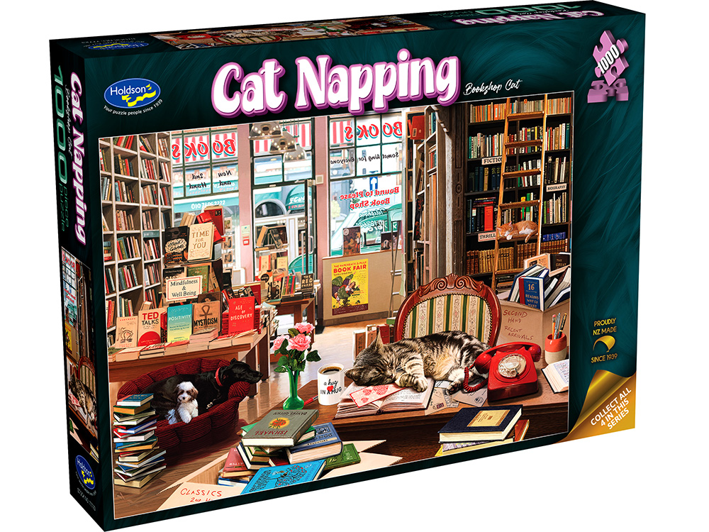 Cat Napping Bookshop Cat