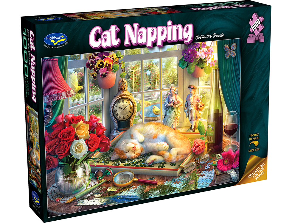 Cat Napping Cat In The Puzzle