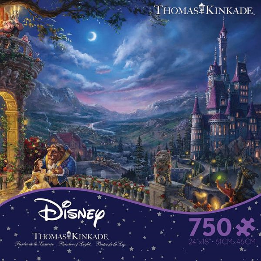 Thomas Kinkade - Beauty & The Beast Dancing In The Moonlight