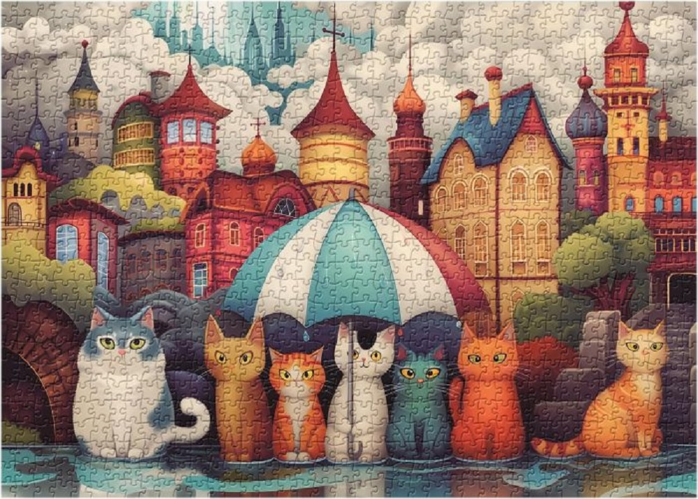 Colourful House Rainy Kittens