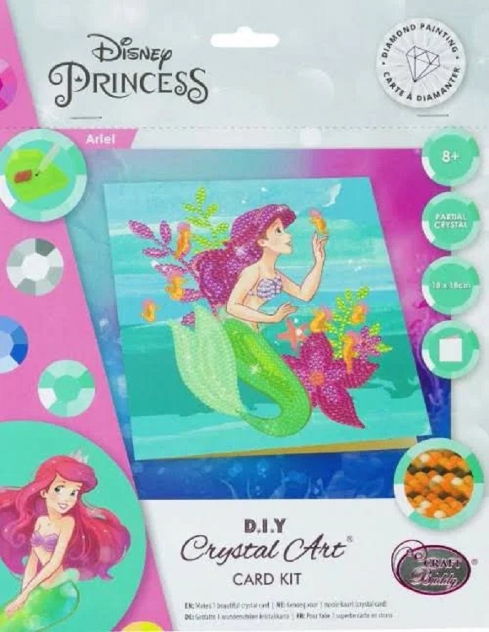 Craft Buddy Crystal Art Card Kit - The Little Marmaid Ariel