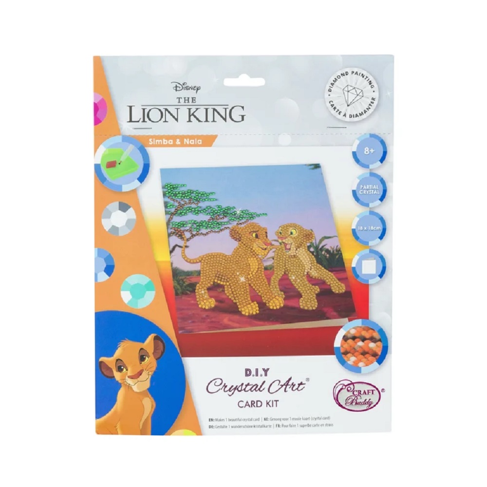 Craft Buddy Crystal Art Card Kit - The Lion King Simba & Nala