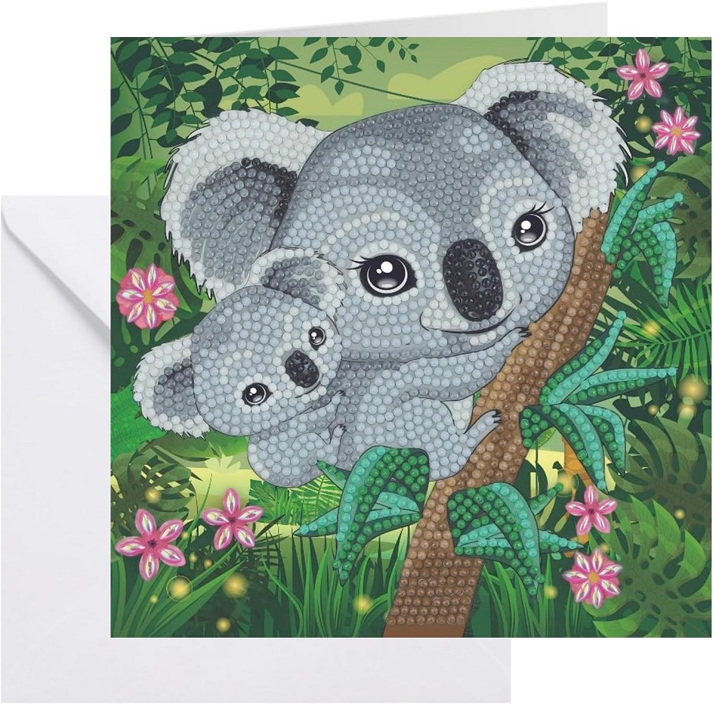 Craft Buddy Crystal Art Card Kit - Koala Hugs
