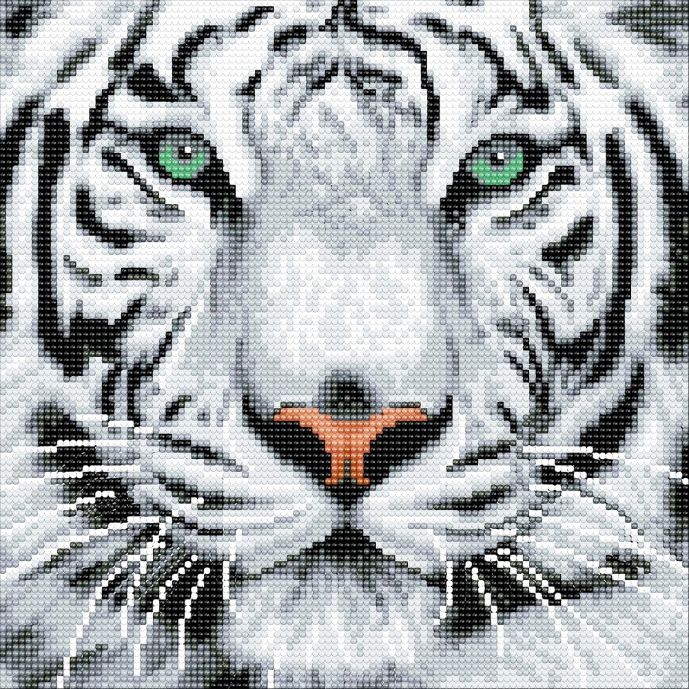 Craft Buddy Crystal Art 30cm x 30cm Canvas - White Tiger