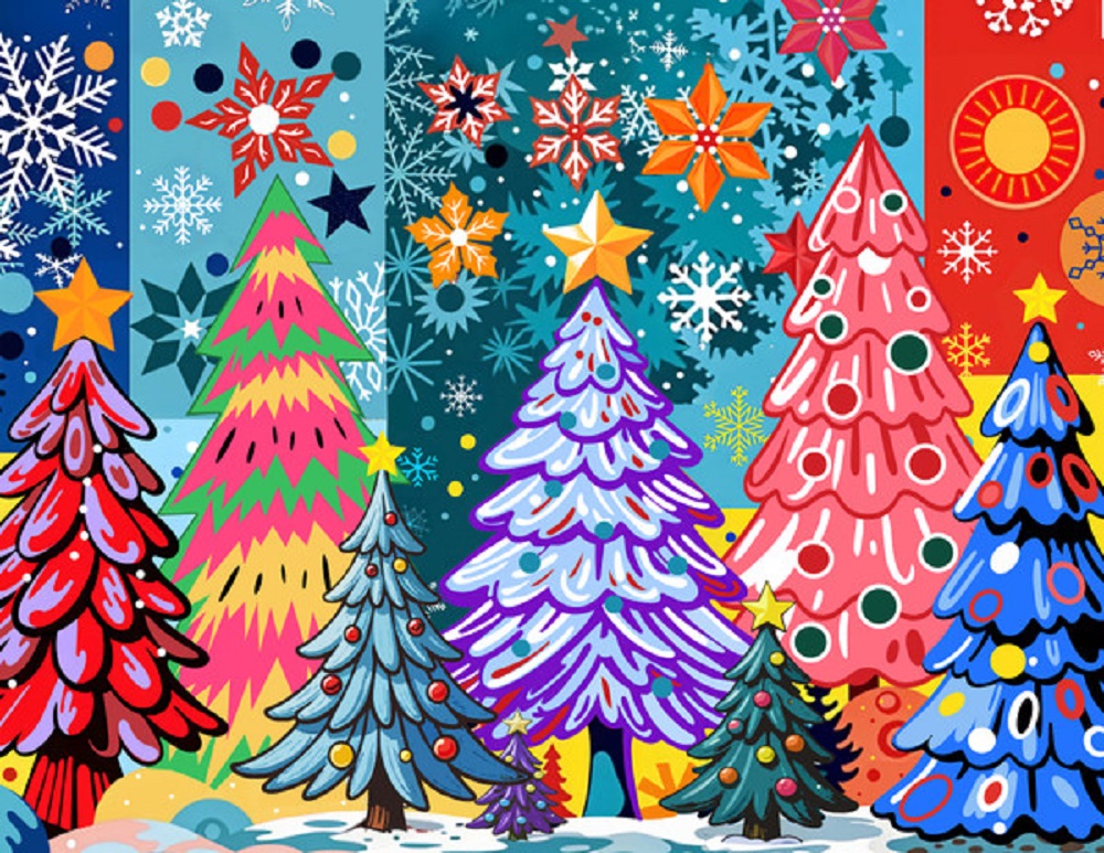 Limited Edition Colourful Christmas Forest   