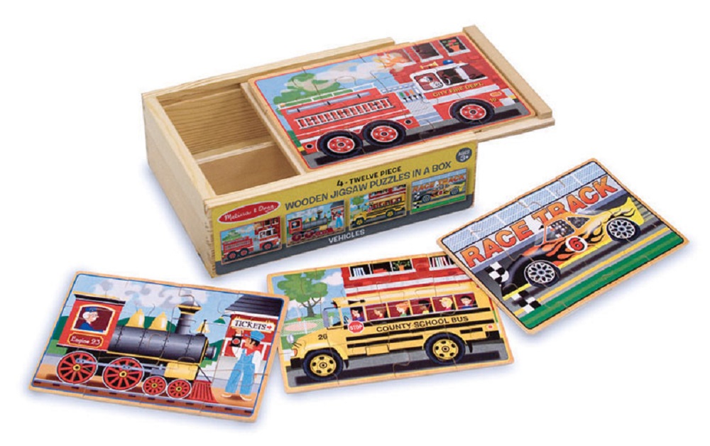 4 x 12 Piece Puzzles In A Box - Vehicles