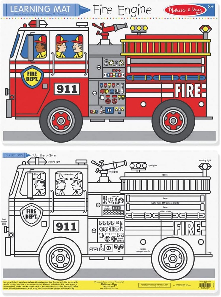 Melissa & Doug Learning Mat - Fire Engine