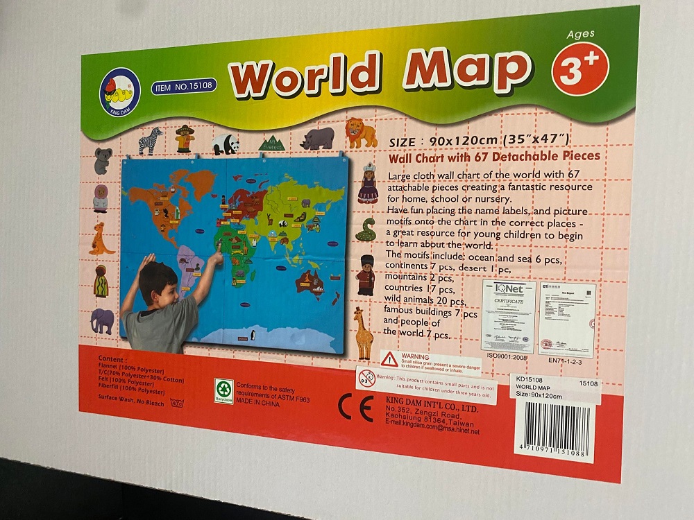 World Map & Accessories Large Cloth Chart