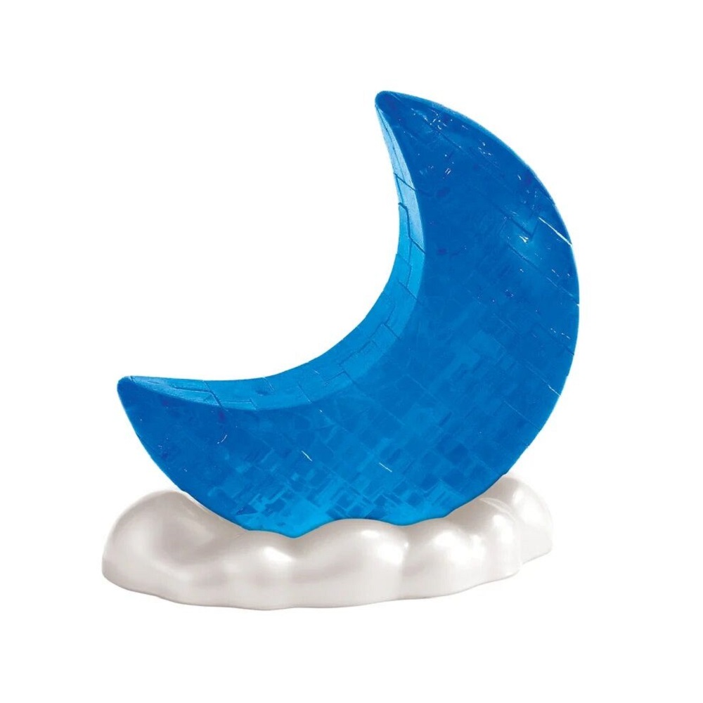 3D Crystal Puzzle - Glow In The Dark Blue Moon