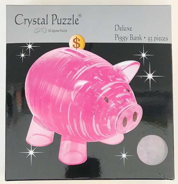 3D Crystal Puzzle - Piggy Bank Pink