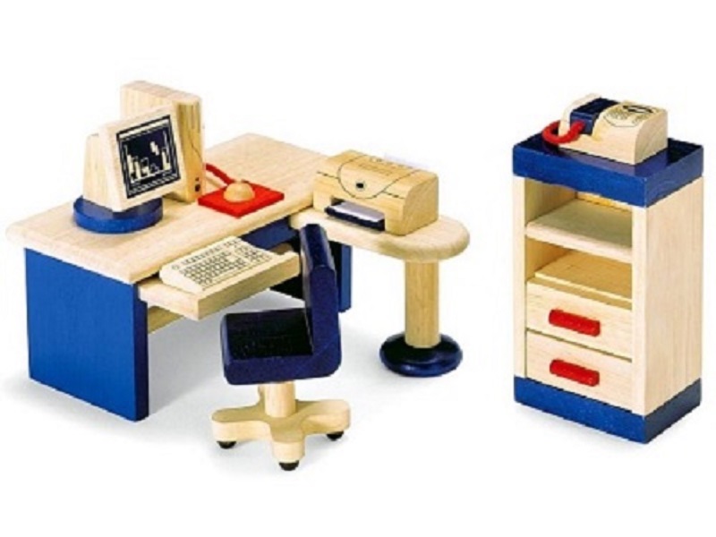Pin Toys Wooden Dollhouse Furniture - Study