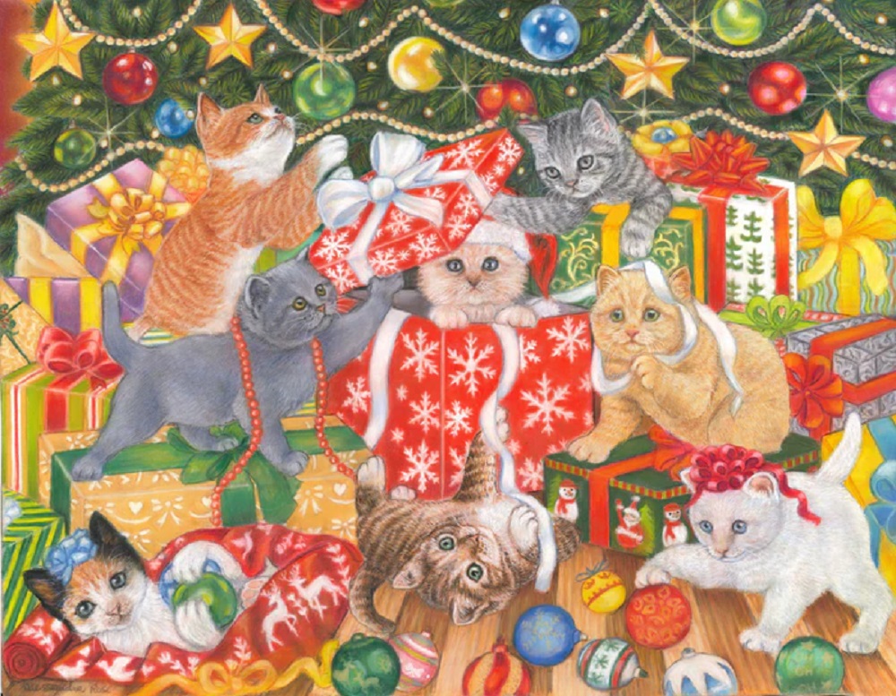 Playful Christmas Kittens