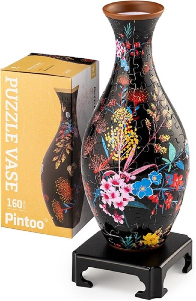 Puzzle Flower Vase - Elegant Floral Print
