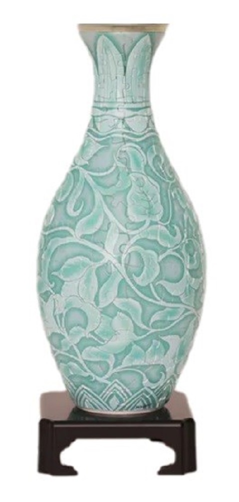 Puzzle Flower Vase - Glazed Relief