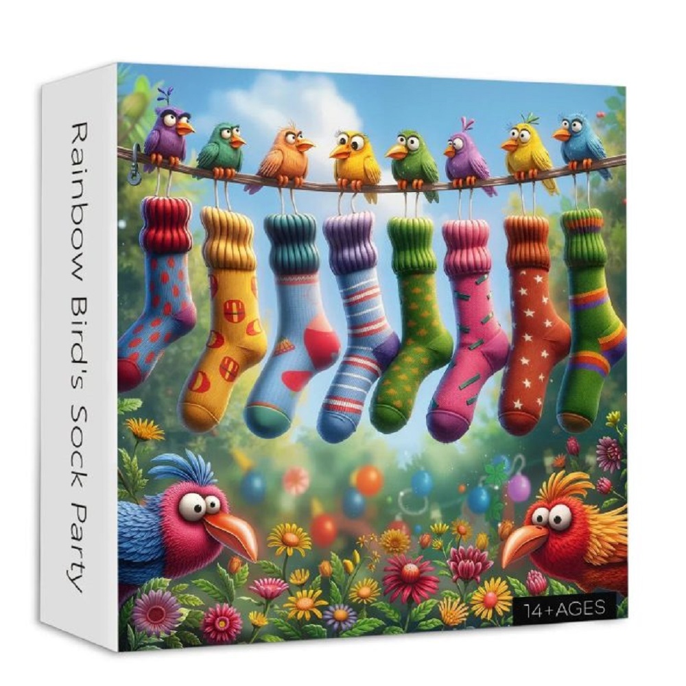 Rainbow Birds Sock Party