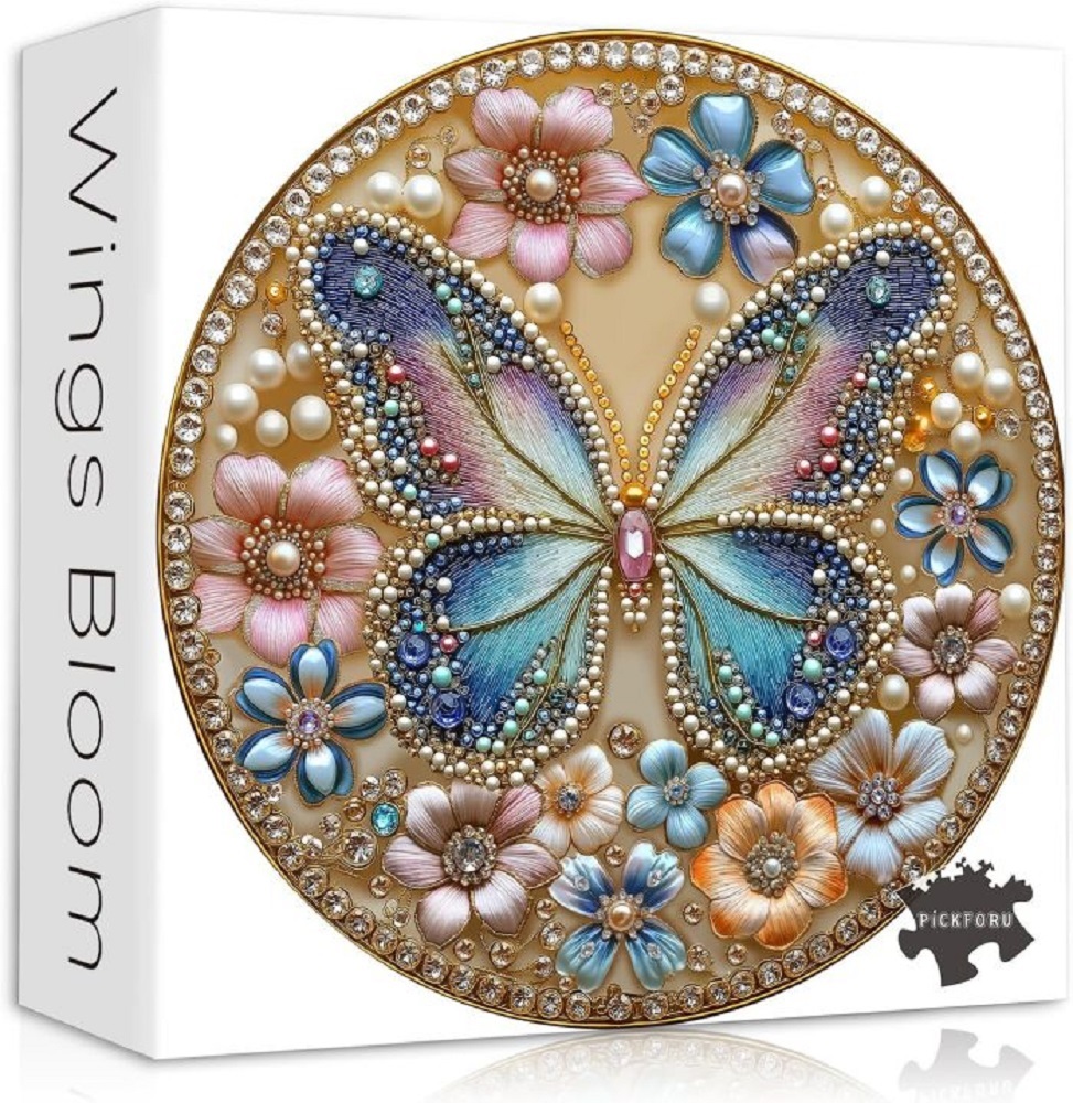 Round Puzzle - Wings Bloom