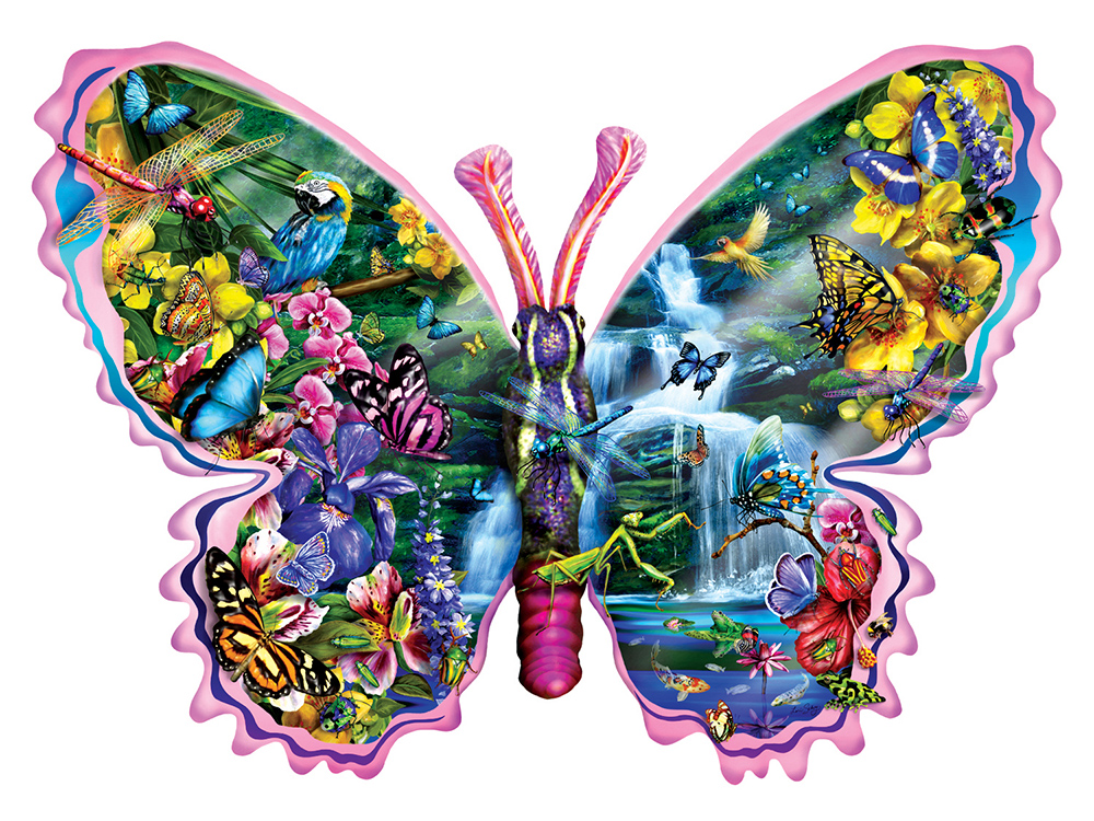 Shaped Puzzle - Butterfly Waterfall