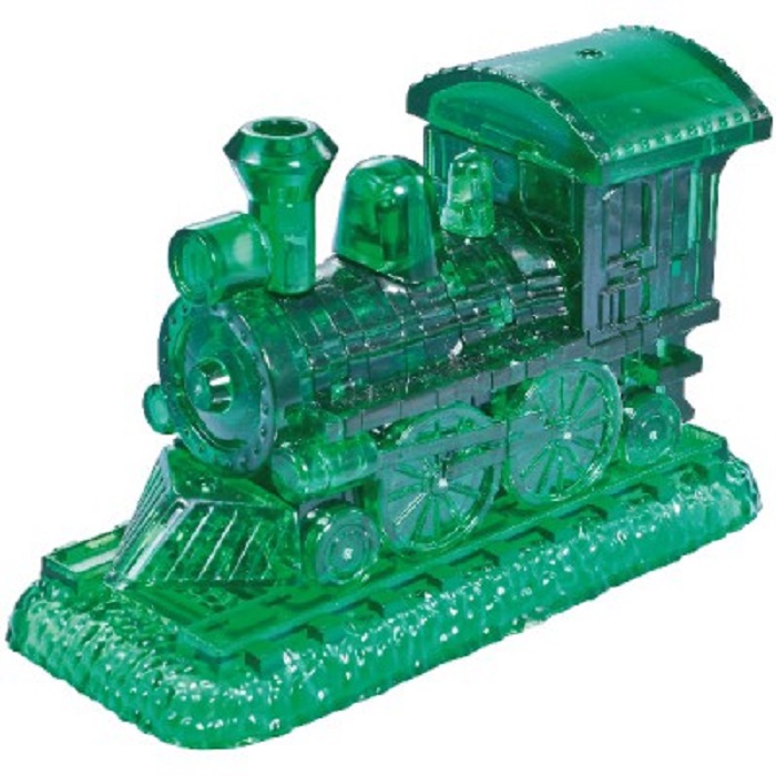 3D Crystal Puzzle - Green Steam Locomotive