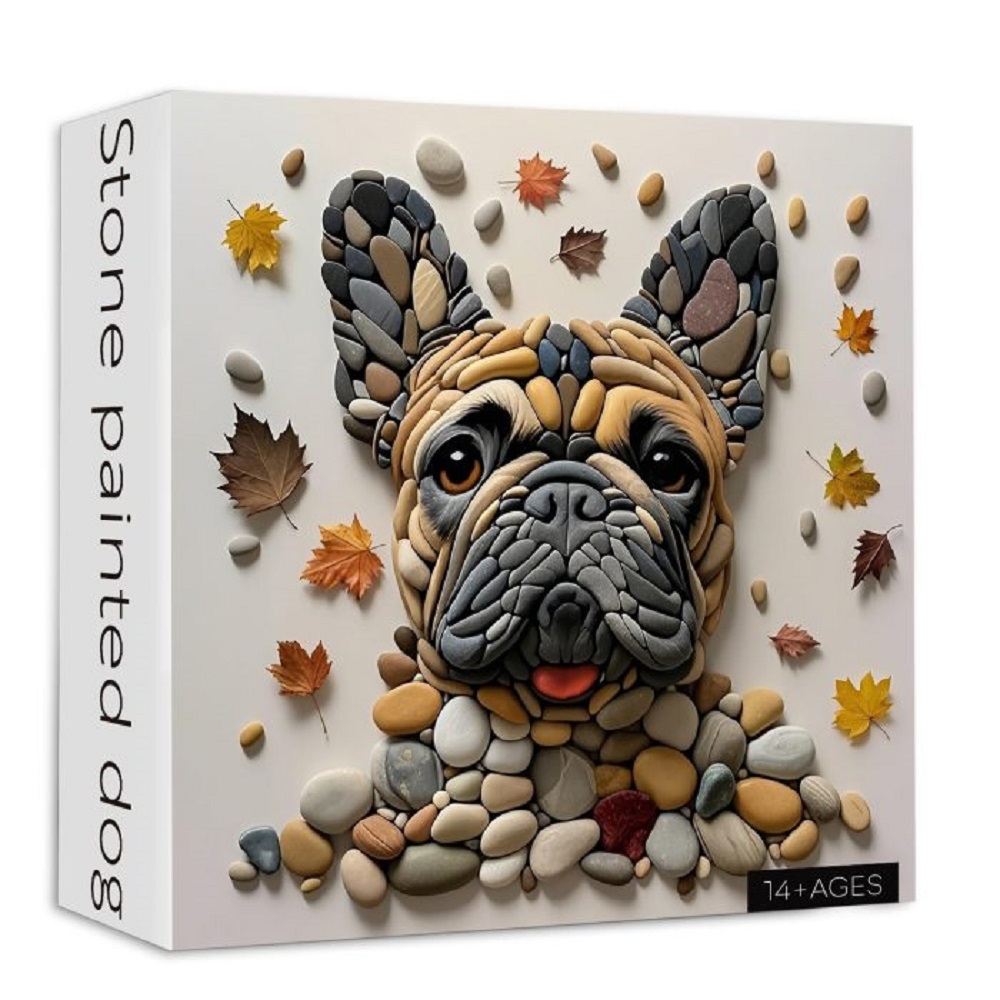 Stone Painted Dog