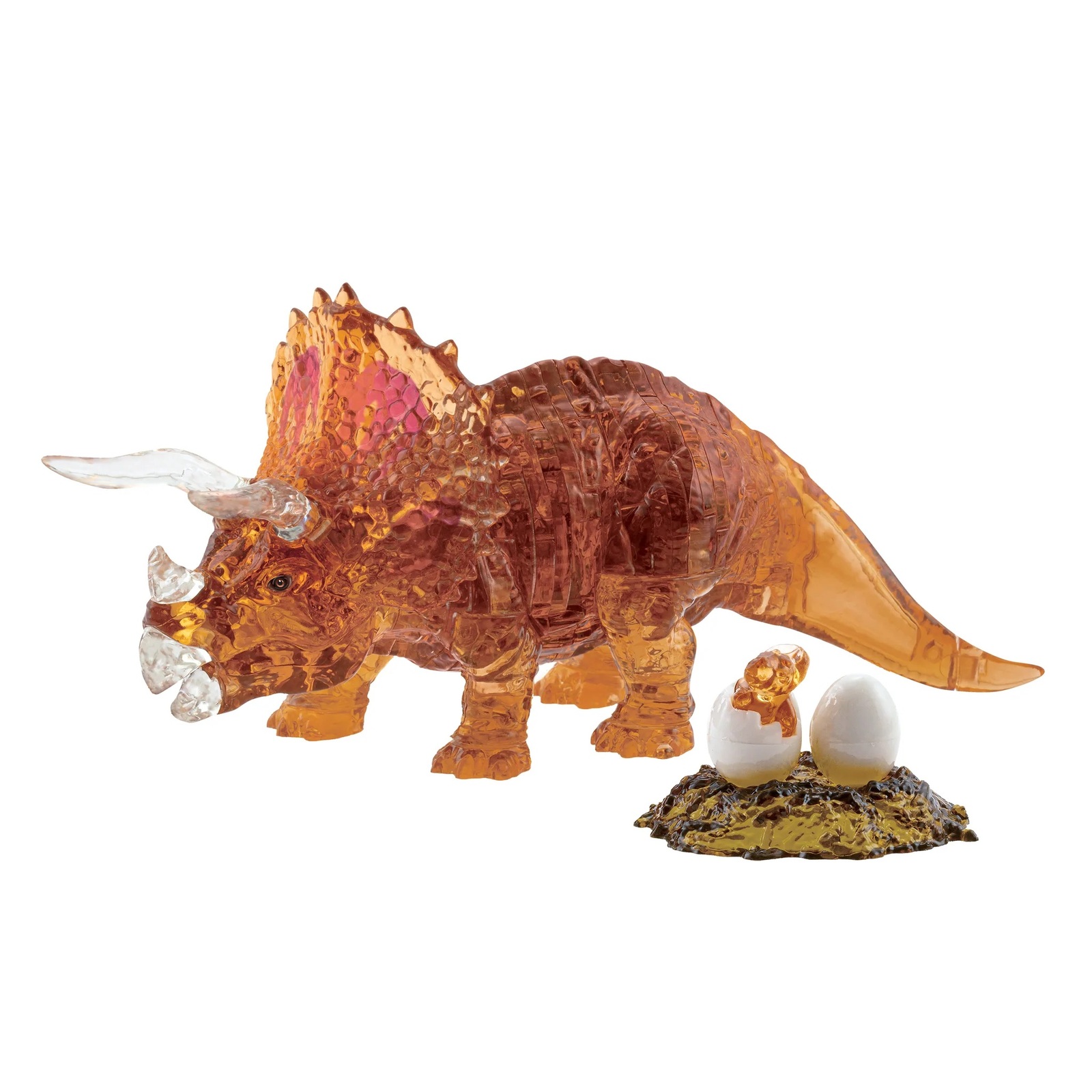 3D Crystal Puzzle - Triceratops Brown