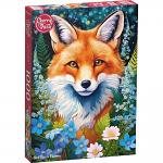 Red Fox In Flowers