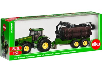 1954 1:50 Scale John Deere Tractor With Forestry Trailer