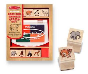 Wooden Stamp Set - Baby Zoo Animals
