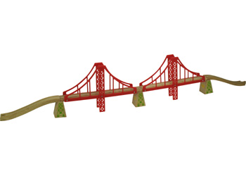 Big Jigs Wooden Trains Double Suspension Bridge