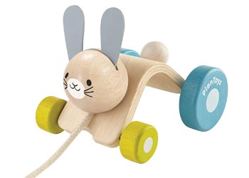 Plan Toys Pull Along Toy - Hopping Rabbit