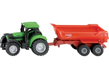 1632 Green Tractor With Red Tipping Trailer